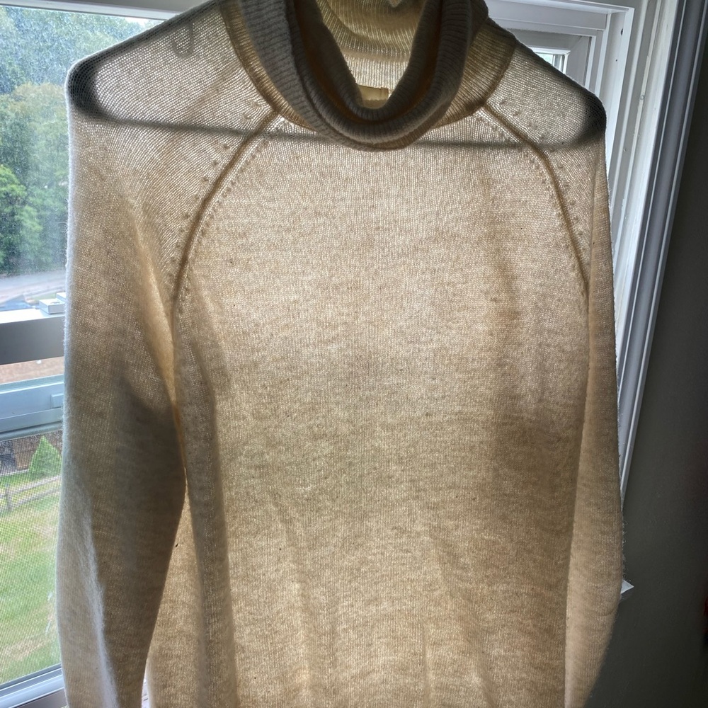 Cowl neck cream sweater